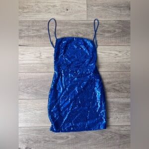 beautiful blue once worn homecoming dress from lucy in the sky
